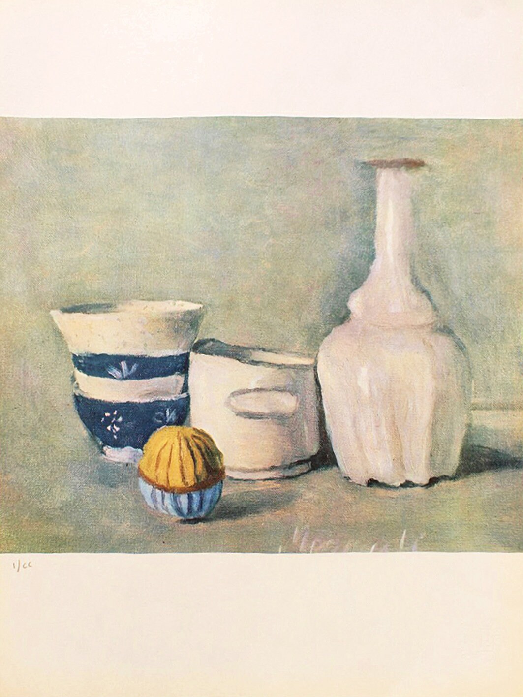 ジョルジョ・モランディ、静物(青い花瓶)希少画集画、新品高級額 ジョルジョ・モランディ「静物画」｜リトグラフ｜1960年代の