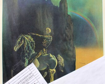 サルバドール・ダリ作「死の騎士」リトグラフ、ヴィンテージプリント