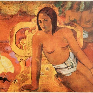Paul Gauguin "Vairumati" | Litografía después | impresión vintage de los años 60 | El ÚNICO con CERTIFICADO de Garantía, Documento de NOTARIO y Sello