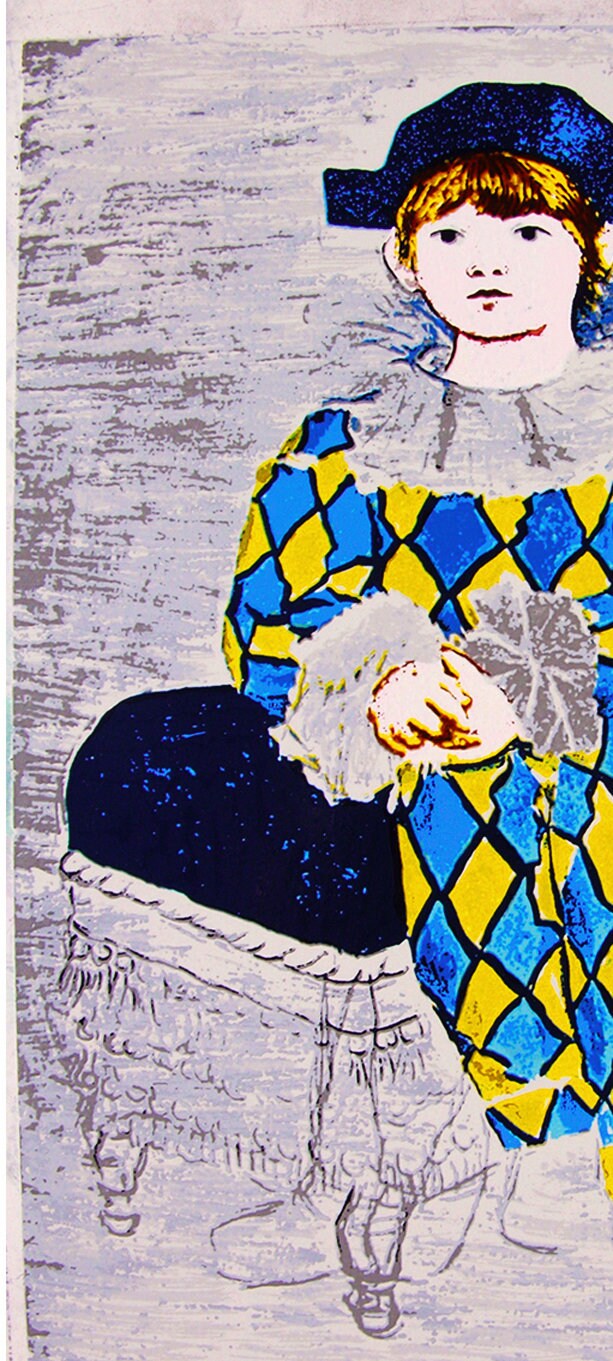 パブロ・ピカソ「ピエロに扮したポール」 | ピカソシルバープレート上