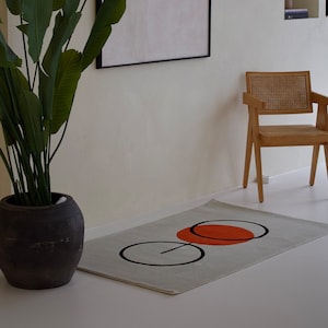 Nara Handgefertigter Teppich, perfektes Geschenk für Wohnzimmer, weicher handgetufteter Teppich für die Heimdekoration, Teppichgeschenk zum Geburtstag, Weihnachtsgeschenk, Luxus
