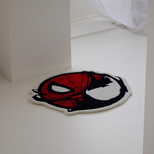 Spiderman VS Venom Handmade rug perfect gift for kids bedroom, soft handtufted rug for home decoration, Carpet gift, birthday, Christmas