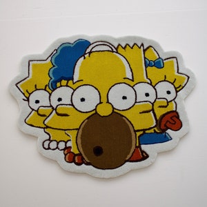 Simpsons Family Handmade rug perfect gift for kids bedroom, soft handtufted rug for home decoration, Carpet gift, birthday, Christmas gift