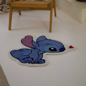 Lilo & Stitch Handmade rug perfect gift for kids bedroom, soft handtufted rug for home decoration, Carpet gift, birthday, Christmas gift