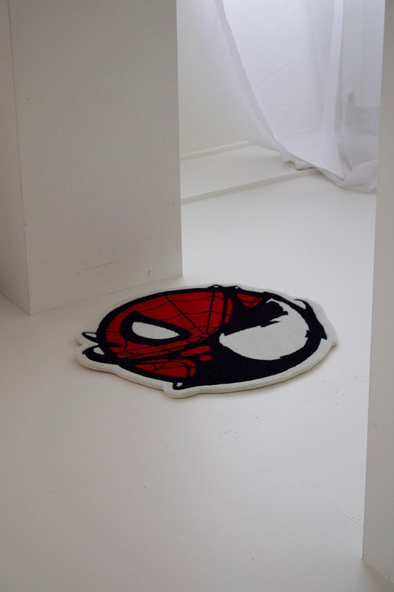 Spiderman VS Venom Handmade rug perfect gift for kids bedroom, soft handtufted rug for home decoration, Carpet gift, birthday, Christmas