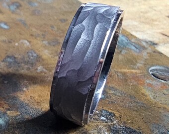 7mm Carved Surface Tantalum Wedding Ring