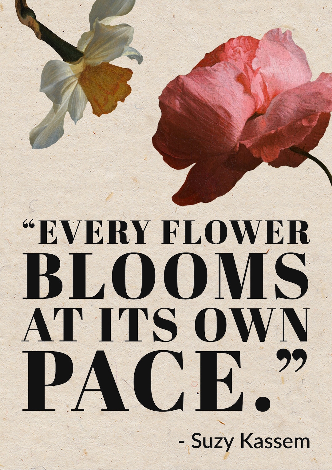 Printable Floral Inspirational Quote Poster Design - Etsy