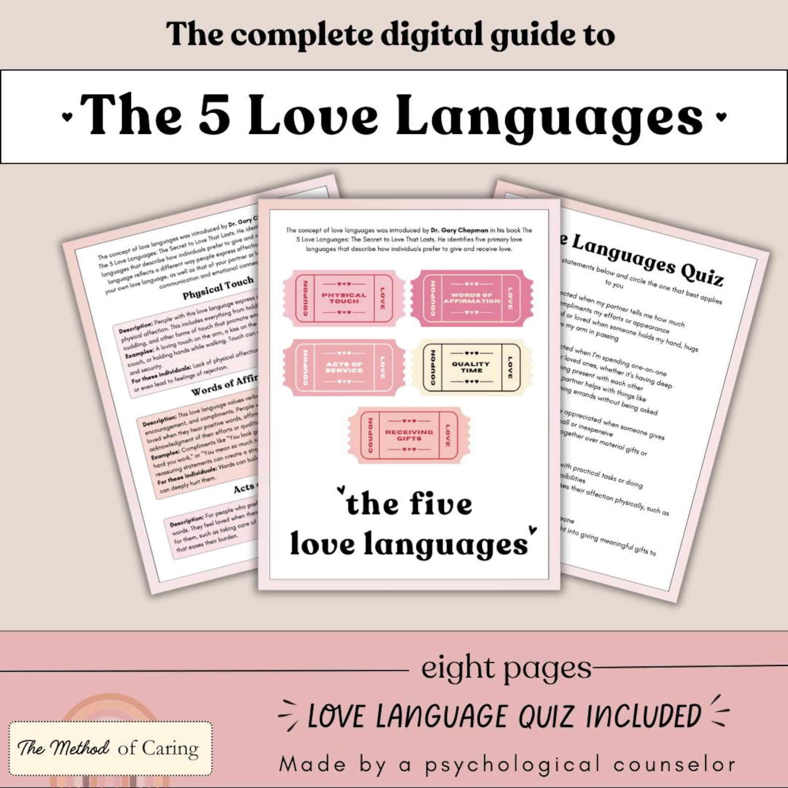 Love Language Discussion Questions Love Languages Printable Guide | 5 Love Languages Quiz + Relationship ...