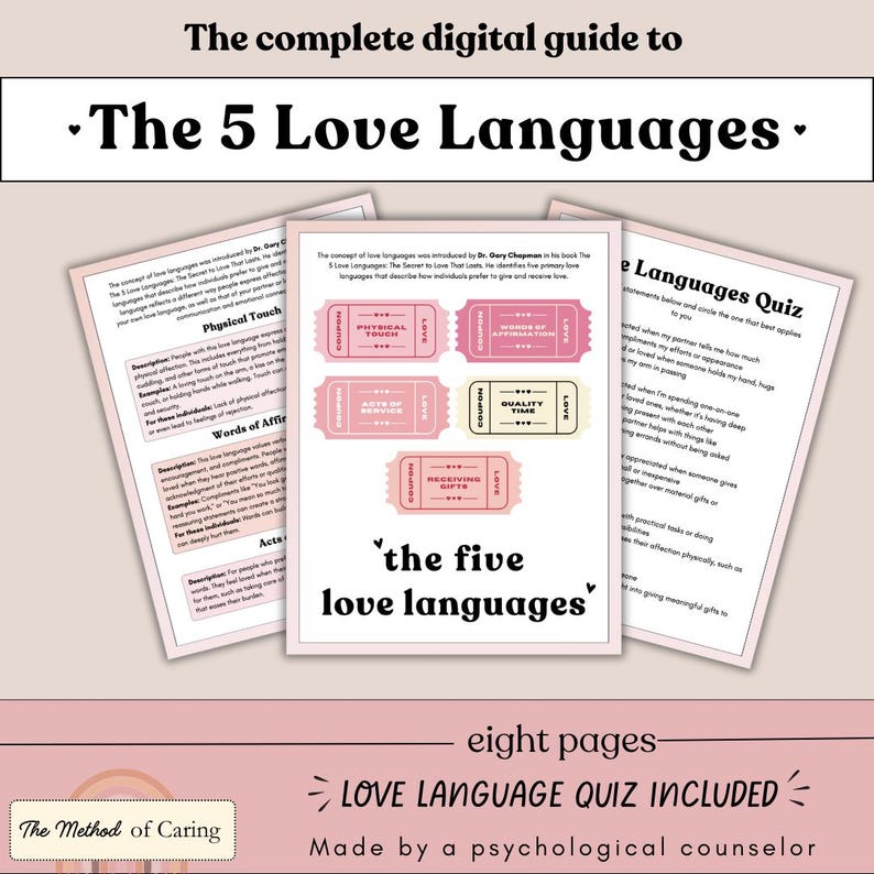 Love Languages Printable Guide 5 Love Languages Quiz Relationship 