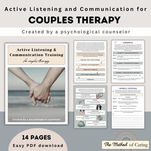 Couples Therapy Workbook | Healthy Relationship Guide | Communication Exercises for Adults | Marriage & Family Counseling Tool