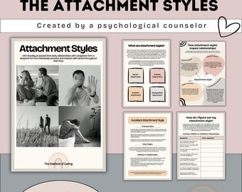 Attachment Styles Digital Guide | PDF Workbook for Therapists & Clients | Printable Psychology Resource