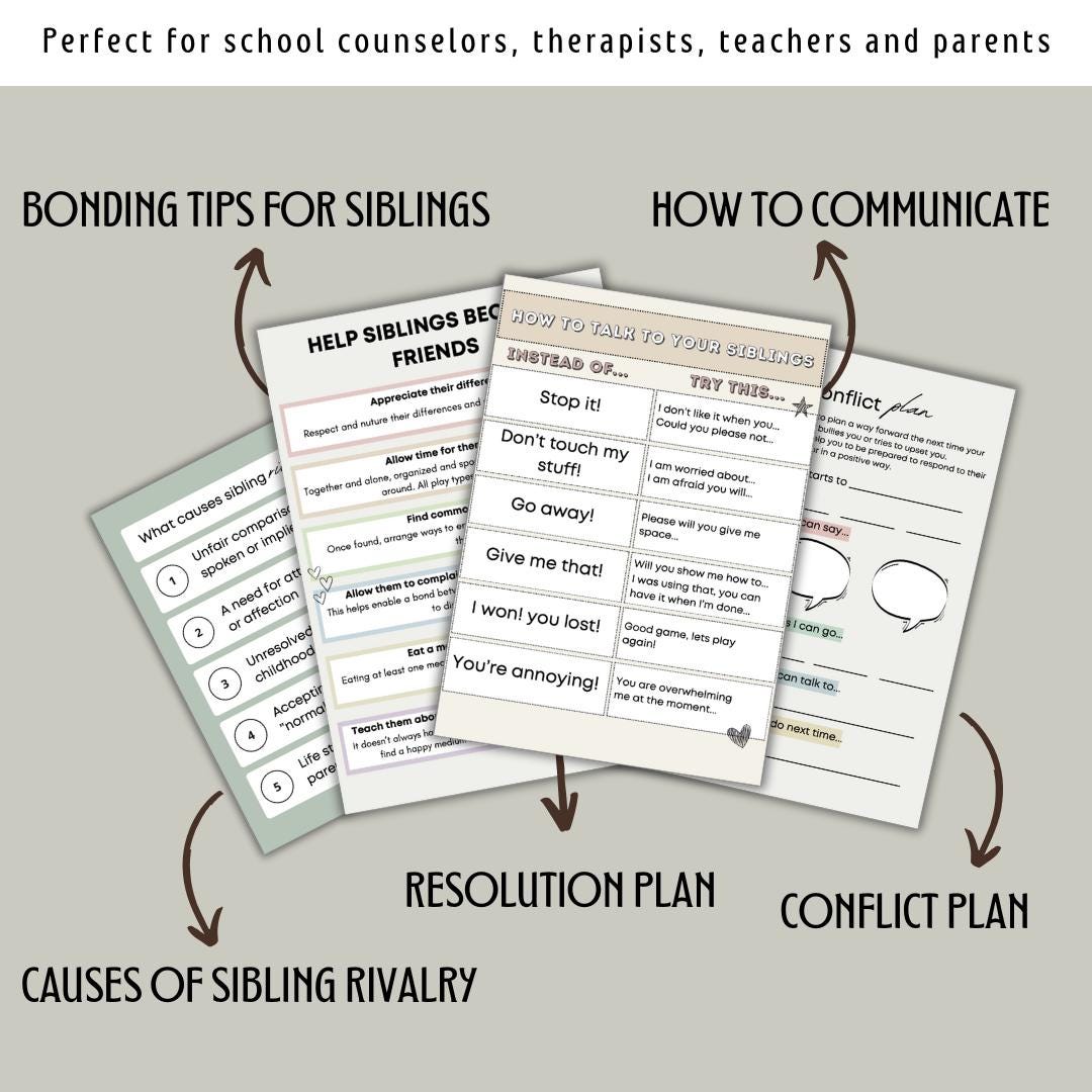 Sibling Conflict Workbook | Digital Guide for Communication, Self ...