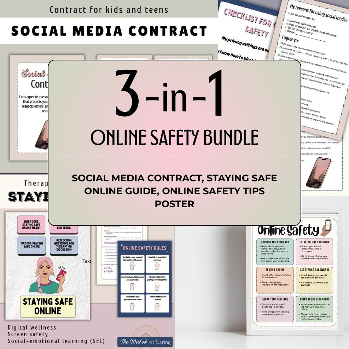 3-in-1 Online Safety Bundle for Kids & Teens | Digital Safety Poster ...