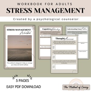 Stress Management - Therapy Worksheet - Anxiety - Coping Skills - Psychology - Therapist Tool - Avoid Burnout - Self-Regulation - Counselor