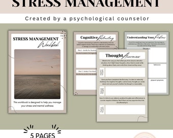 Stress Management - Therapy Worksheet - Anxiety - Coping Skills - Psychology - Therapist Tool - Avoid Burnout - Self-Regulation - Counselor