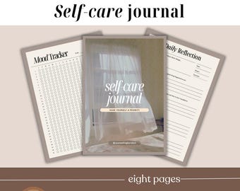 Self-Care Journal for Mental Health | Printable Wellness Planner & Reflection Pages | Daily Self Care Workbook PDF