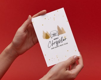 Feliz Chrysler Postal de Navidad, Tarjeta de Navidad Vine, Ideas de regalos de Navidad, Tarjeta navideña, Feliz Chrysler, Navidad familiar