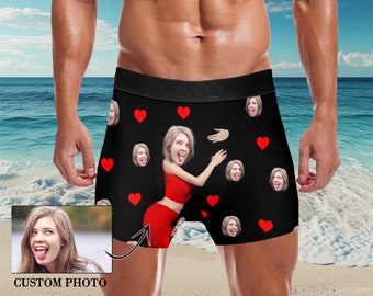 Personalized Boxers for Husband, Custom Face Underwear, Funny Wedding Gift for Bridegroom, Popular Anniversary Gift, Boyfriend Birthday Gift