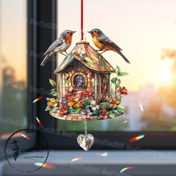 Decorazione Acchiappasole Uccelli In Acrilico - Ciondolo Da Appendere Per Giardino E Casa | Idea Regalo Originale - Foto 5
