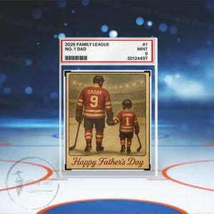 Plaque de bloc acrylique personnalisée pour papa n ° 1, carte à collectionner, cadeau de fête des pères pour amateur de hockey, joueur de hockey, cadeau pour mari de hockey
