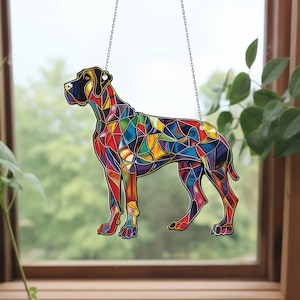 Great Dane Dog Window Hanging, Great Dane Dog Ornament, Gift For Great Dane Dog Lover, Great Dane Decor, Gift For Dog Owner, Pet Loss Gift