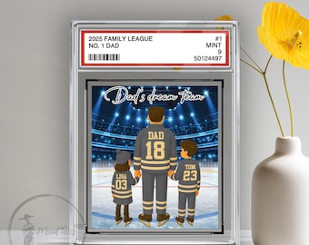 Personalized Hockey Dad Acrylic Plaque, Custom Trading Card Gift
