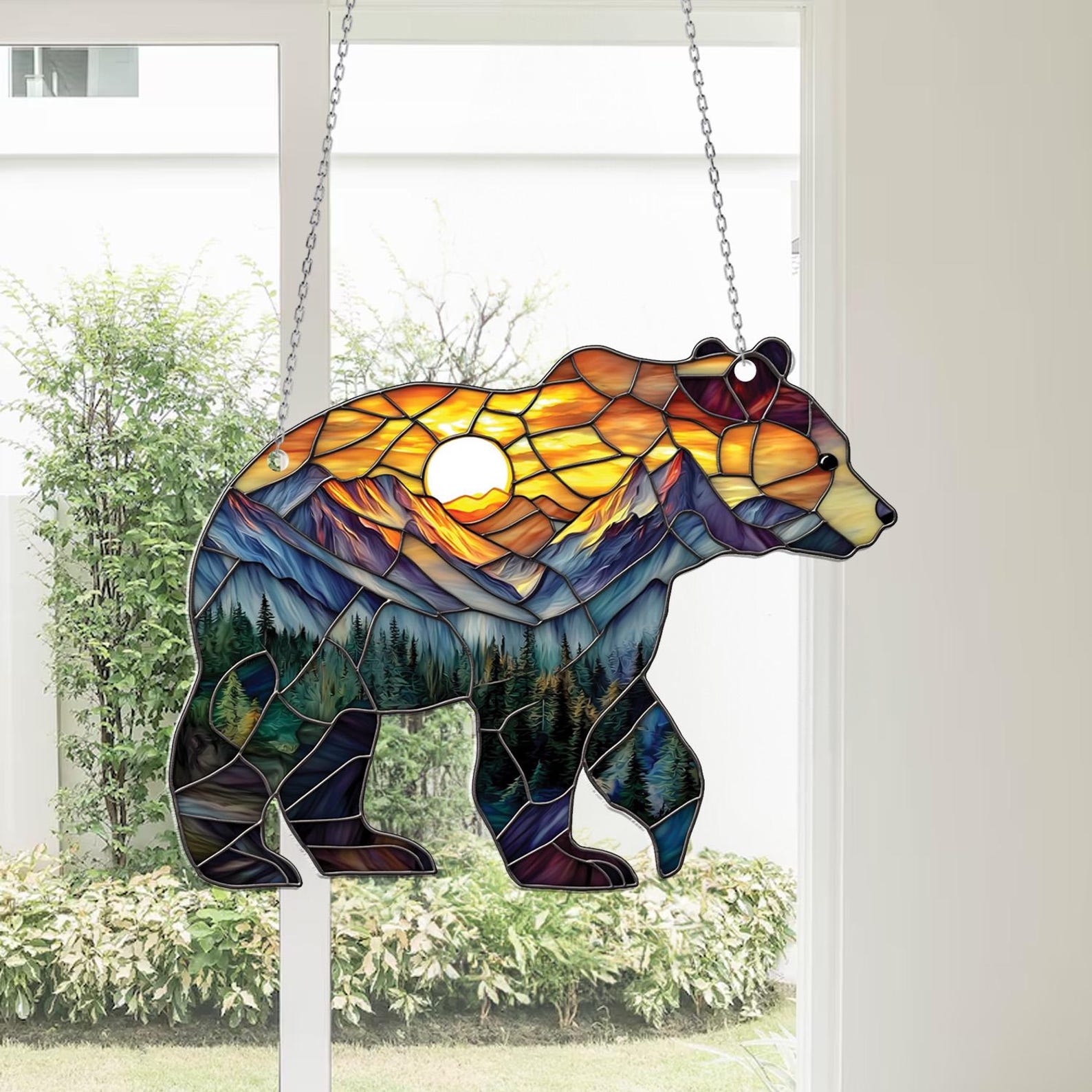Grizzly Bear Acrylic Window Hanging: Nature Art Home Decor - Etsy