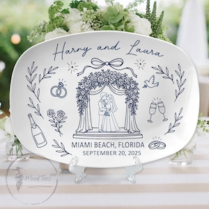 Personalized Wedding Keepsake Platter: Custom Names & Date, Decorative Plate