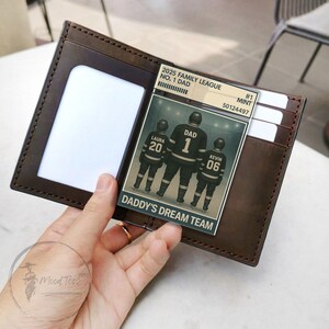 Hockey n° 1 papa grand-père homme et enfants à échanger carte portefeuille personnalisée style carte acrylique, cadeau d'anniversaire de fête des pères pour joueur de hockey
