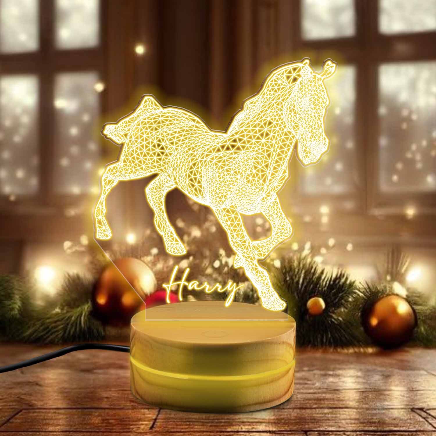 Personalized Horse Night Light, RGB Illusion Lamp, Horse Lover