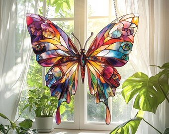 蝶のアクリル窓飾り：カラフルな室内装飾 - Etsy 日本
