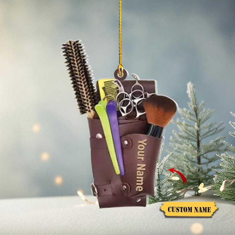 Personalized Name Hair Stylist Tool Christmas Ornament, Custom Hair