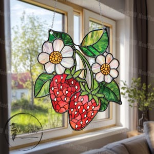 Small Berry Window Rings Strawberry Acrylic Window Hanging: Floral Spring Decor - Etsy