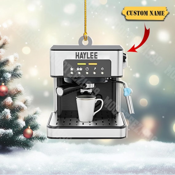 Personalized Coffee Machine Christmas Ornament, Coffee Machine