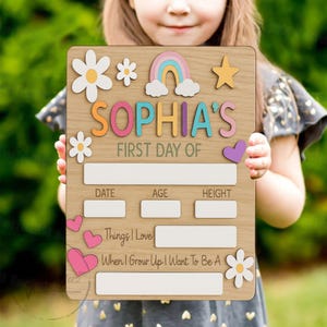 Customized First And Last Day School Sign, Back to School Sign, Kindergarten 1st Day of School Sign, First Day School Wooden School Board