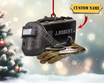 Personalized Welder Ornament Helmet And Gloves Christmas Ornament For - Lovem-oom