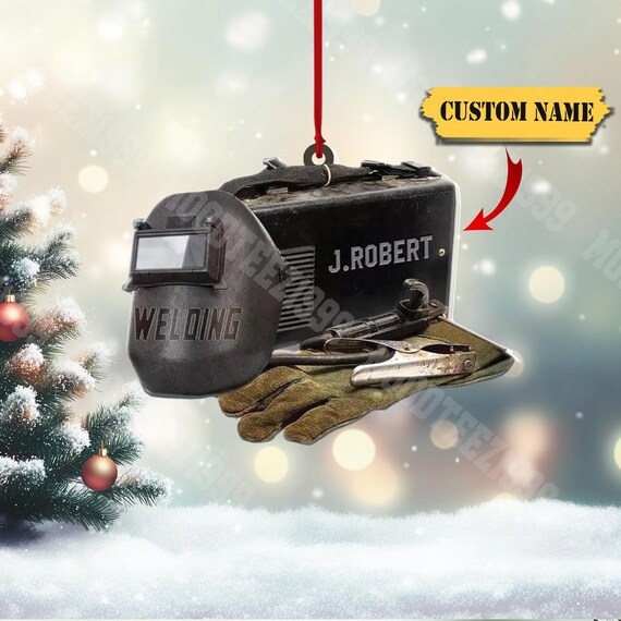 Personalized Welder Ornament Helmet And Gloves Christmas Ornament For - Lovem-oom