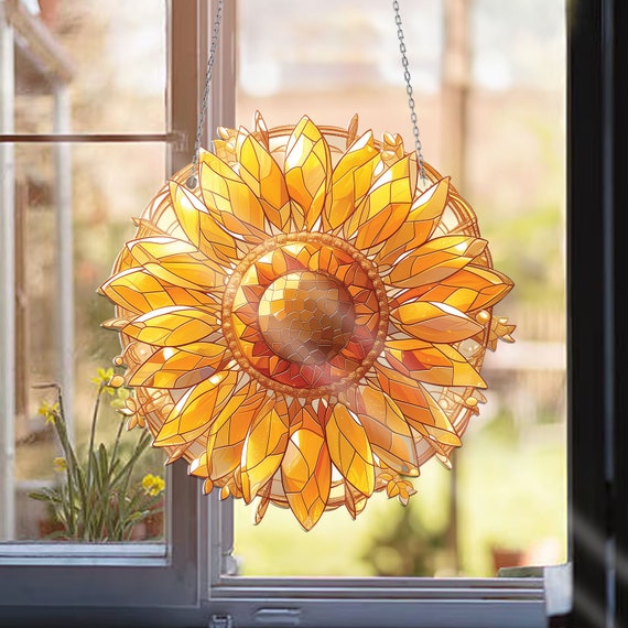 Quadro Su Tela Con Ape E Girasole - Decorazione Da Parete 34x34 Cm, Pittura Olio Stile Giclée Per Cucina E Camera Da Letto - Regalo Primaverile Originale