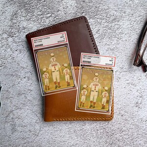Tarjeta coleccionable de béisbol n.° 1 para papá e hijos, estilo 2D, tarjeta personalizada para billetera de papá, regalo para el Día del Padre, tarjeta familiar personalizada con figura.
