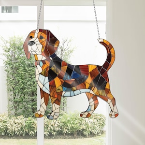 Beagle Dog Window Hanging, Beagle Dog Decorative Art, Beagle Dog Sign, Beagle Home Decor, Beagle Gift, Gift For Dog Lover,Gift For Mom Dad