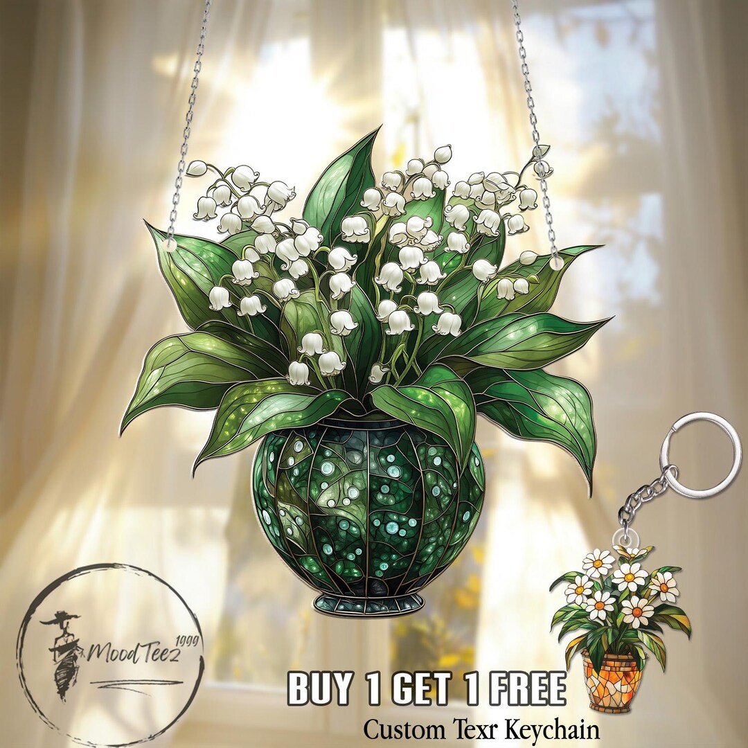 Acrylic Lily of the Valley Hanging Vase, Elegant Floral Window Decor ...