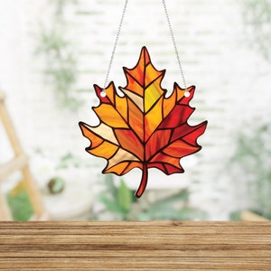 Suncatcher maple leaf, Acrylic maple leaf Canadian, maple leaf decor, Wall art decor, Window hangings decor, Gifts for plant lovers.