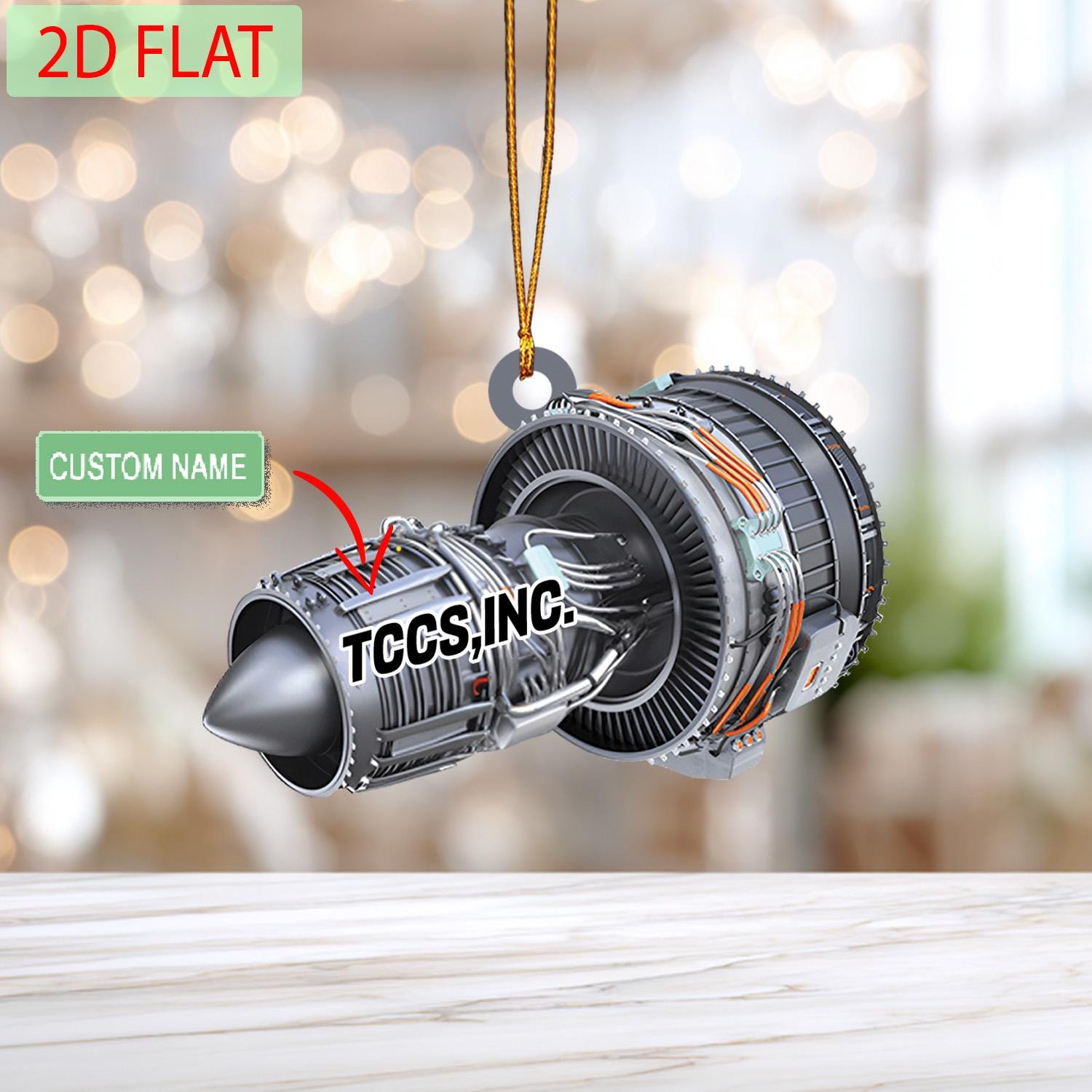 Personalized Jet Turbine Engine Ornament: Custom Acrylic Decoration - Etsy