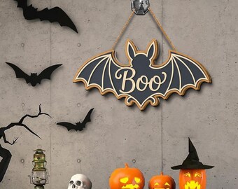 KEUSPI Halloween Wood Sign - 'You Are Dearer Than All The Bats' Gothic Bat Decor For Home