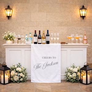Custom Wedding Welcome Sign, Fabric Bar Menu Banner, Polyester Cotton ...