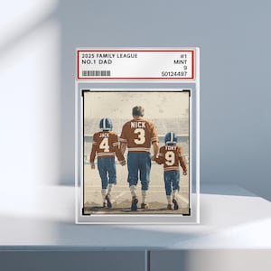 Daddys Dream Team Nr. 1 American Football Acryl 2D Block, Sport Dad Decor, Dad & Kids Plaque, Benutzerdefiniertes Vatertagsgeschenk von Sohn Tochter