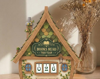Personalized Books Read This Year Tracker, Home Library Shelf Decor, Custom Name Reading Counter Display, Book Lover Gift