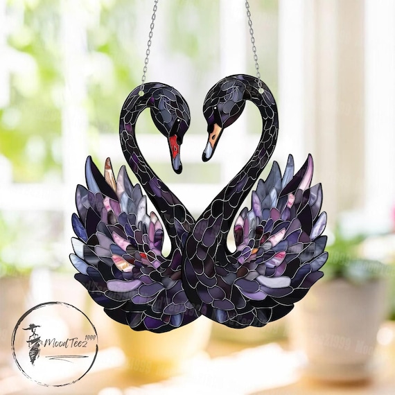 Black Swan Acrylic Window Hanging: Gothic Love Decor - Etsy