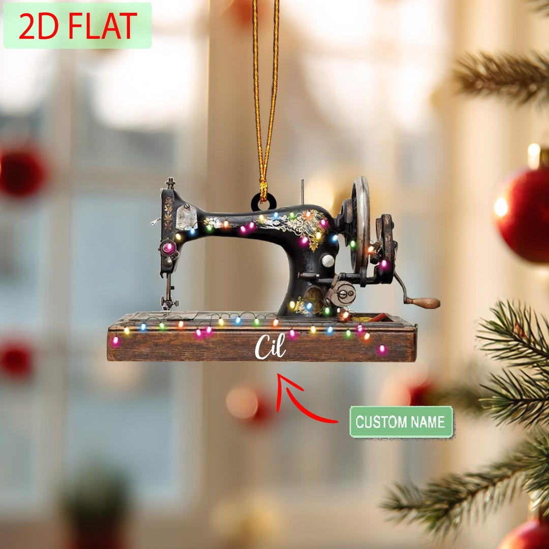 Personalized Sewing Machine Ornament: Custom Acrylic Seamstress Gift - Etsy
