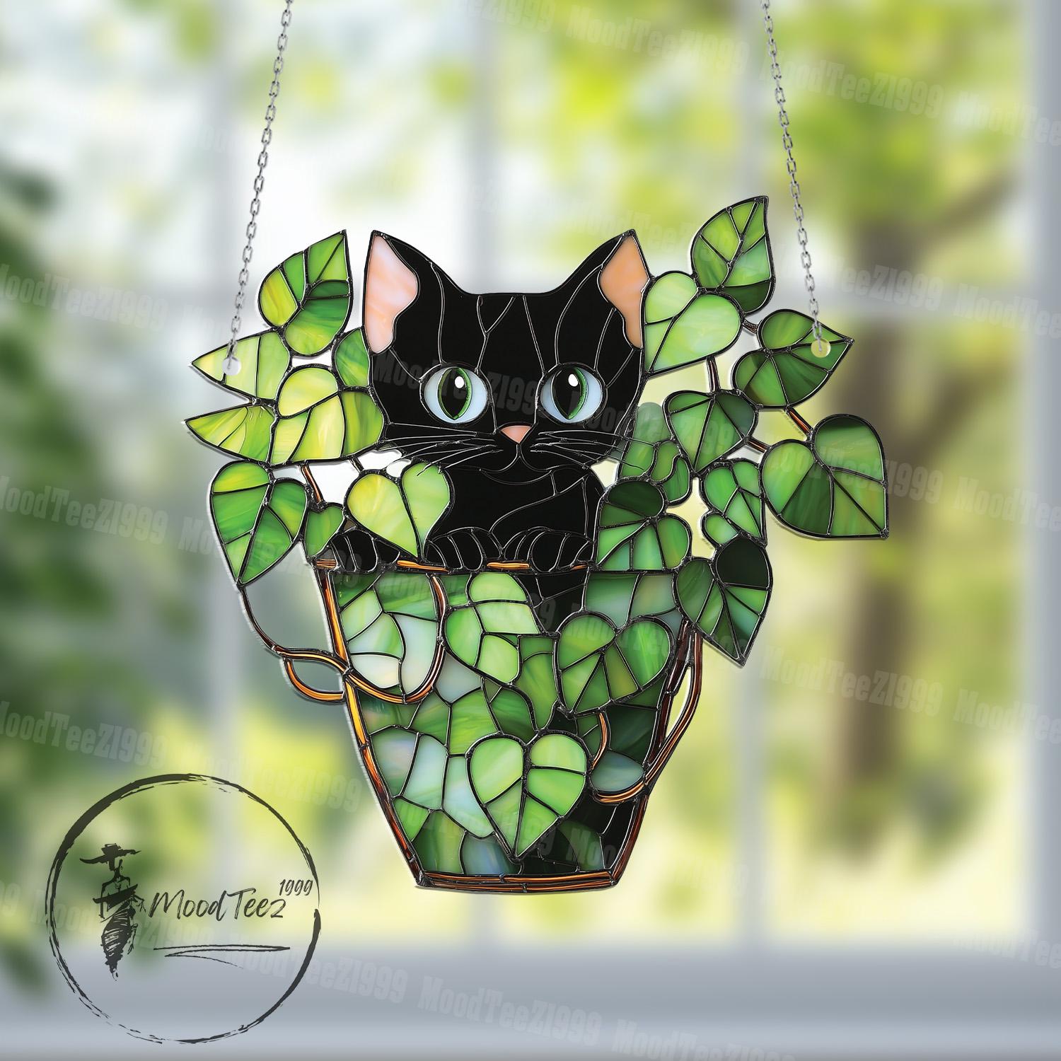 Black Cat Plant Pot